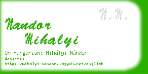 nandor mihalyi business card