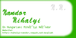 nandor mihalyi business card